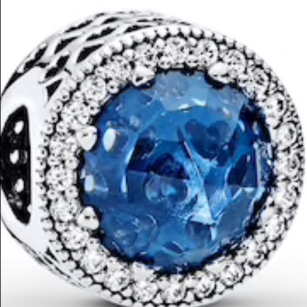 Blue glass pandora charm